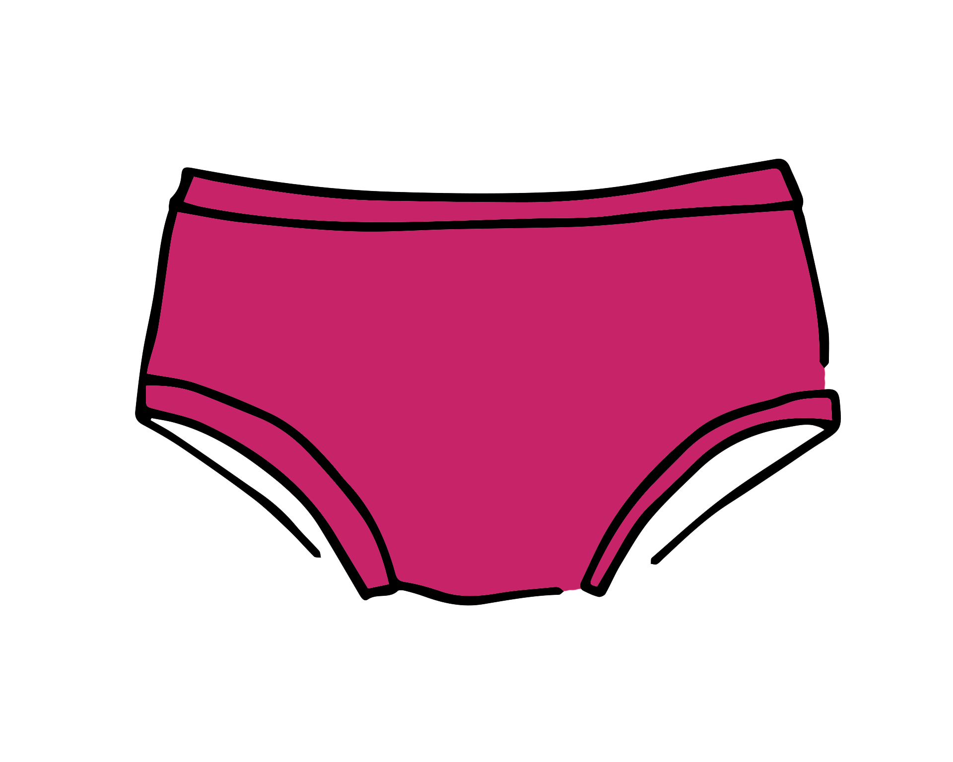 Drawing of Thunderpants Kids style underwear in Barbara Pink.