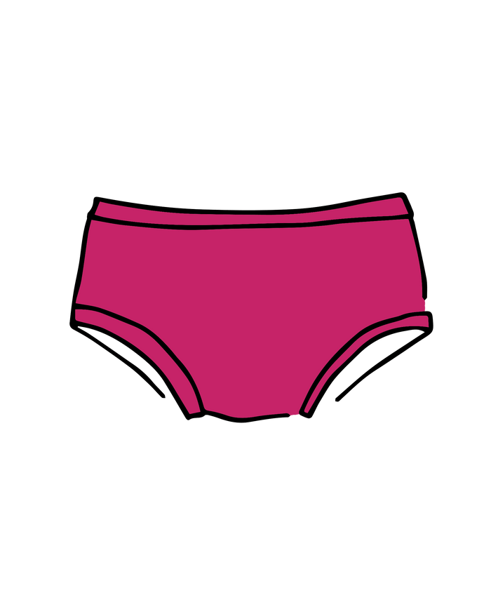 Drawing of Thunderpants Kids style underwear in Barbara Pink.