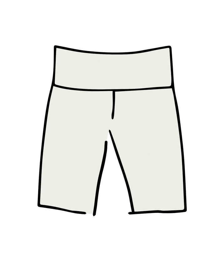 Drawing of Thunderpants Bike Shorts in Plain Vanilla.