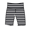 Drawing of Thunderpants Bike Shorts in Black and White Stripe.