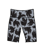 Drawing of Thunderpants Bike Shorts in So it Crows - black crows on grey.