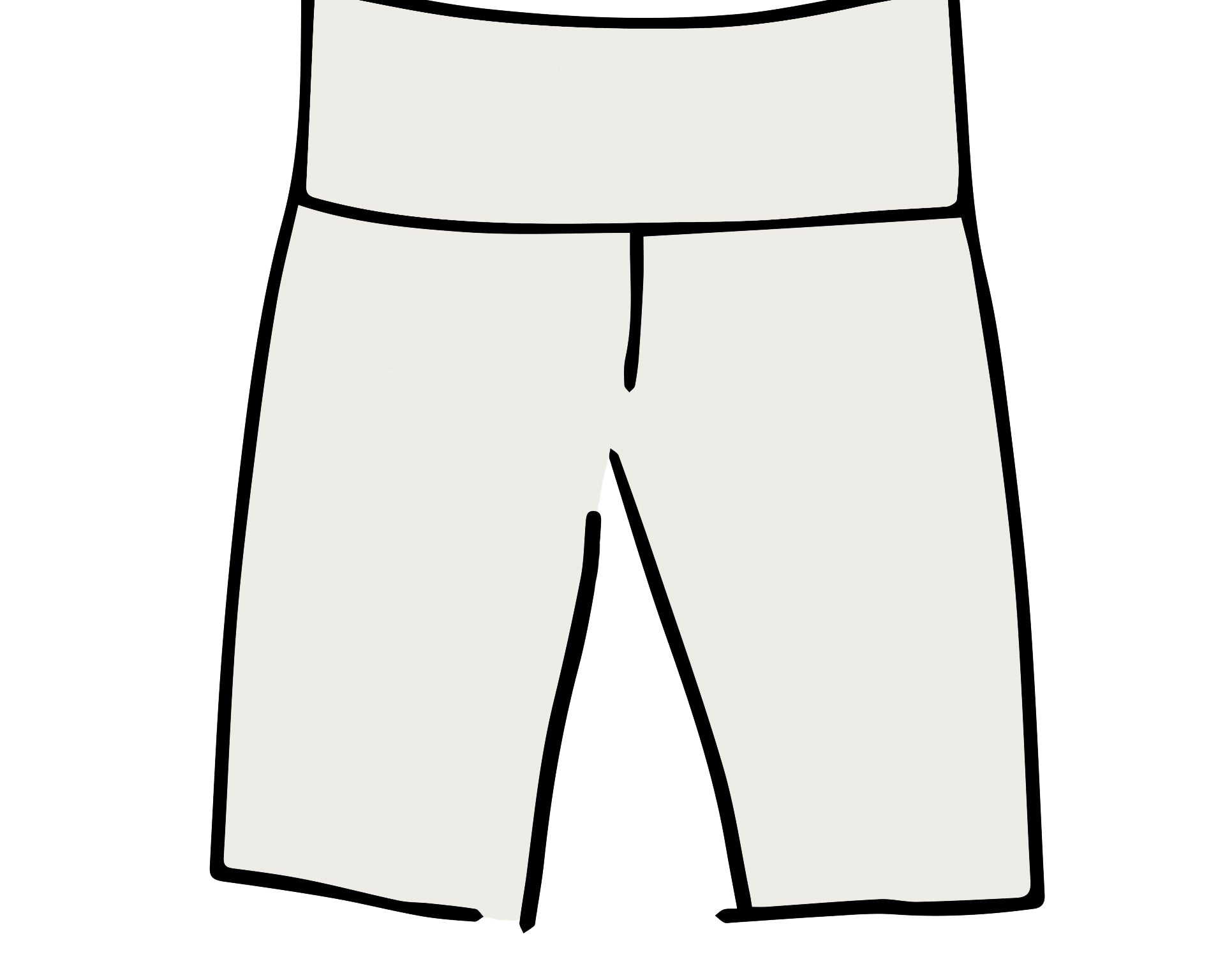 Drawing of Thunderpants organic cotton Bike Shorts in Plain Vanilla.