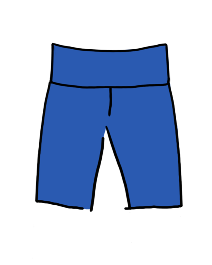 Drawing of Thunderpants Bike Shorts in Blueberry Blue