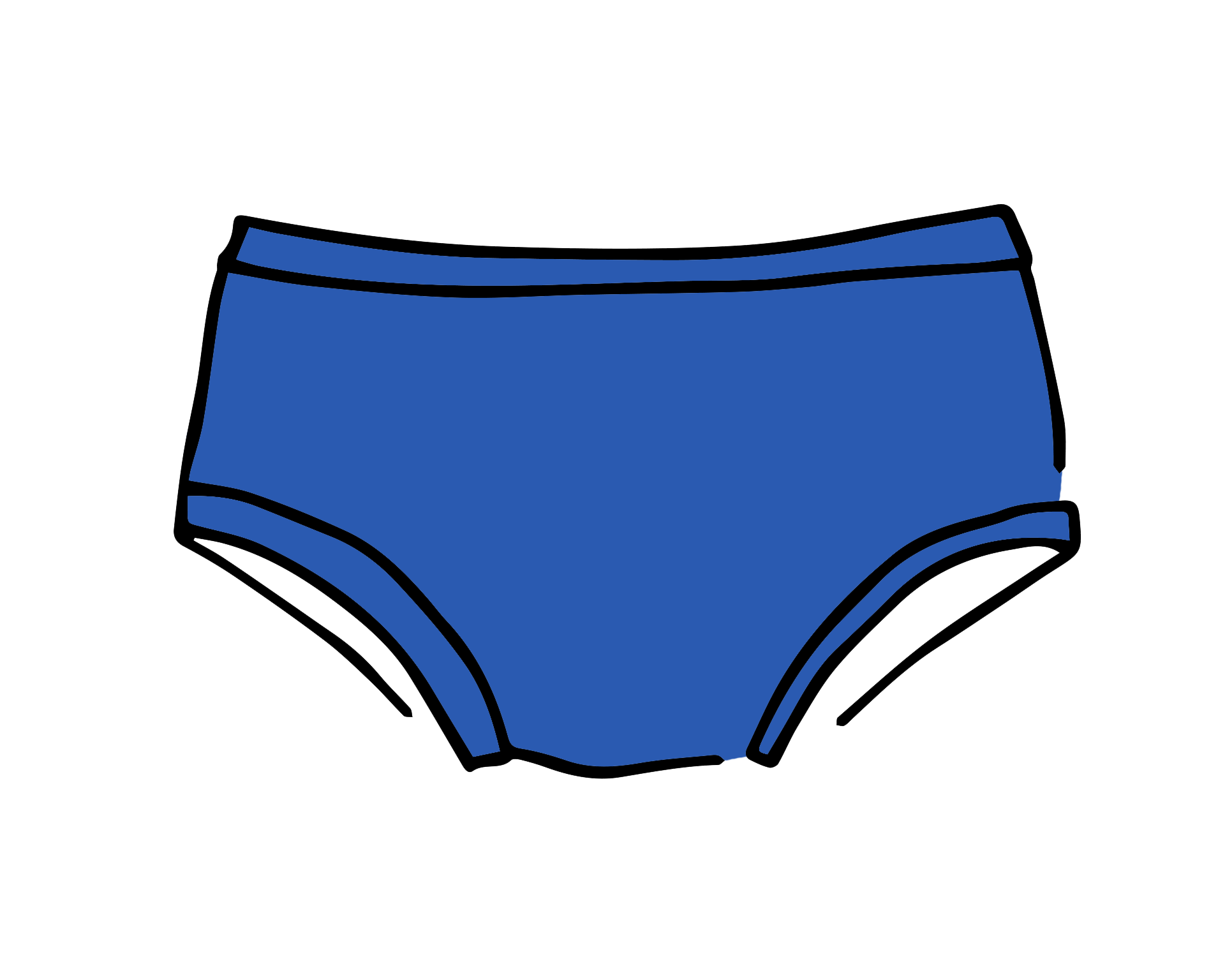 Drawing of Thunderpants Kids Original underwear in Blueberry Blue.