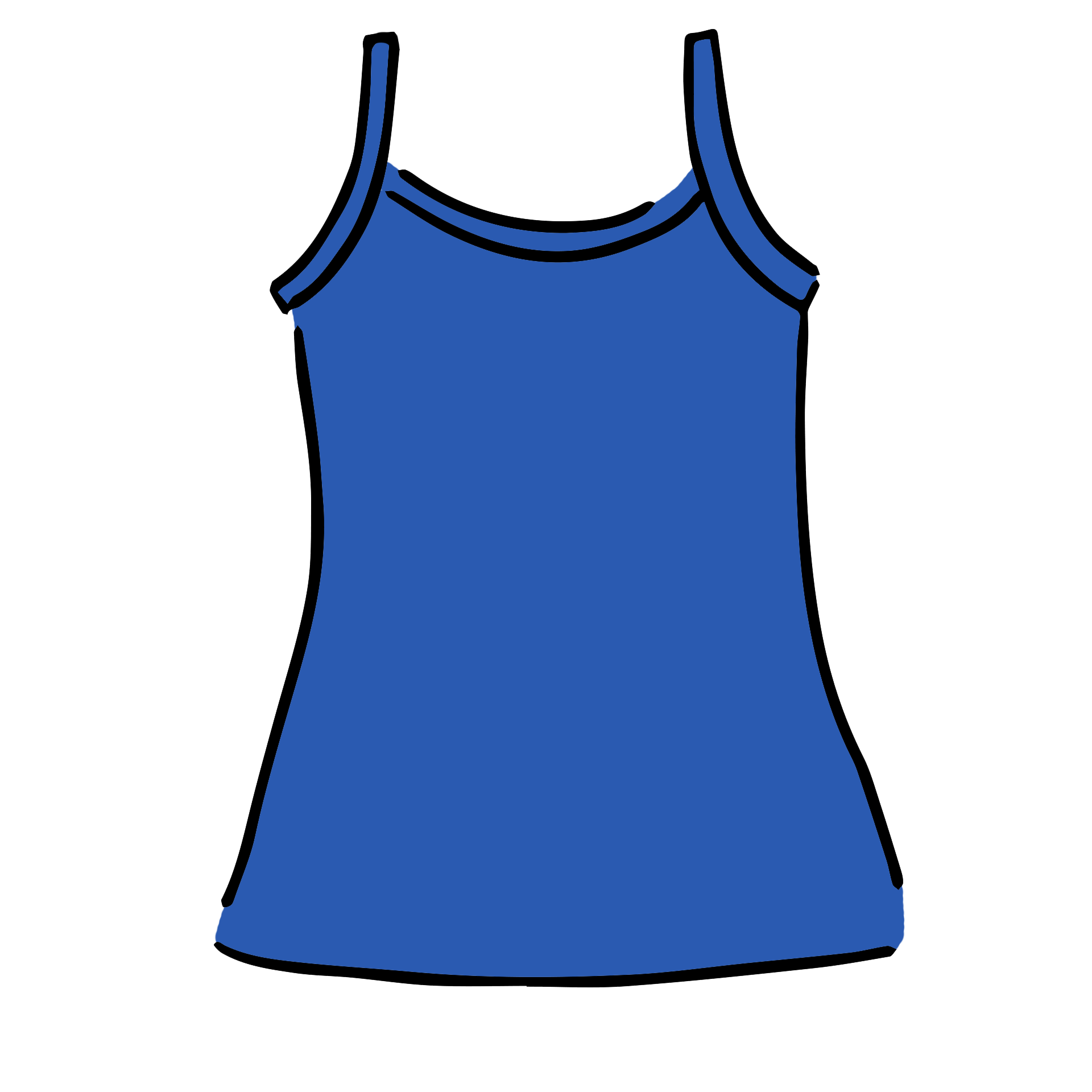 Drawing of Thunderpants Camisole in Blueberry Blue.