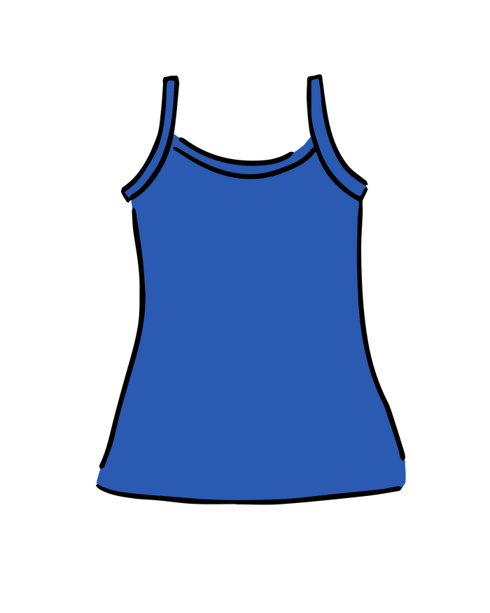 Drawing of Thunderpants Camisole in Blueberry Blue.