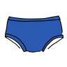 Drawing of Thunderpants Hipster style underwear in Blueberry Blue.