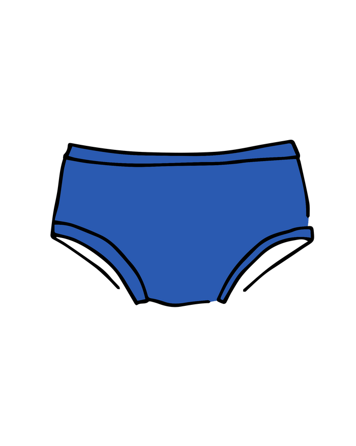 Drawing of Thunderpants Kids style underwear in Blueberry Blue.