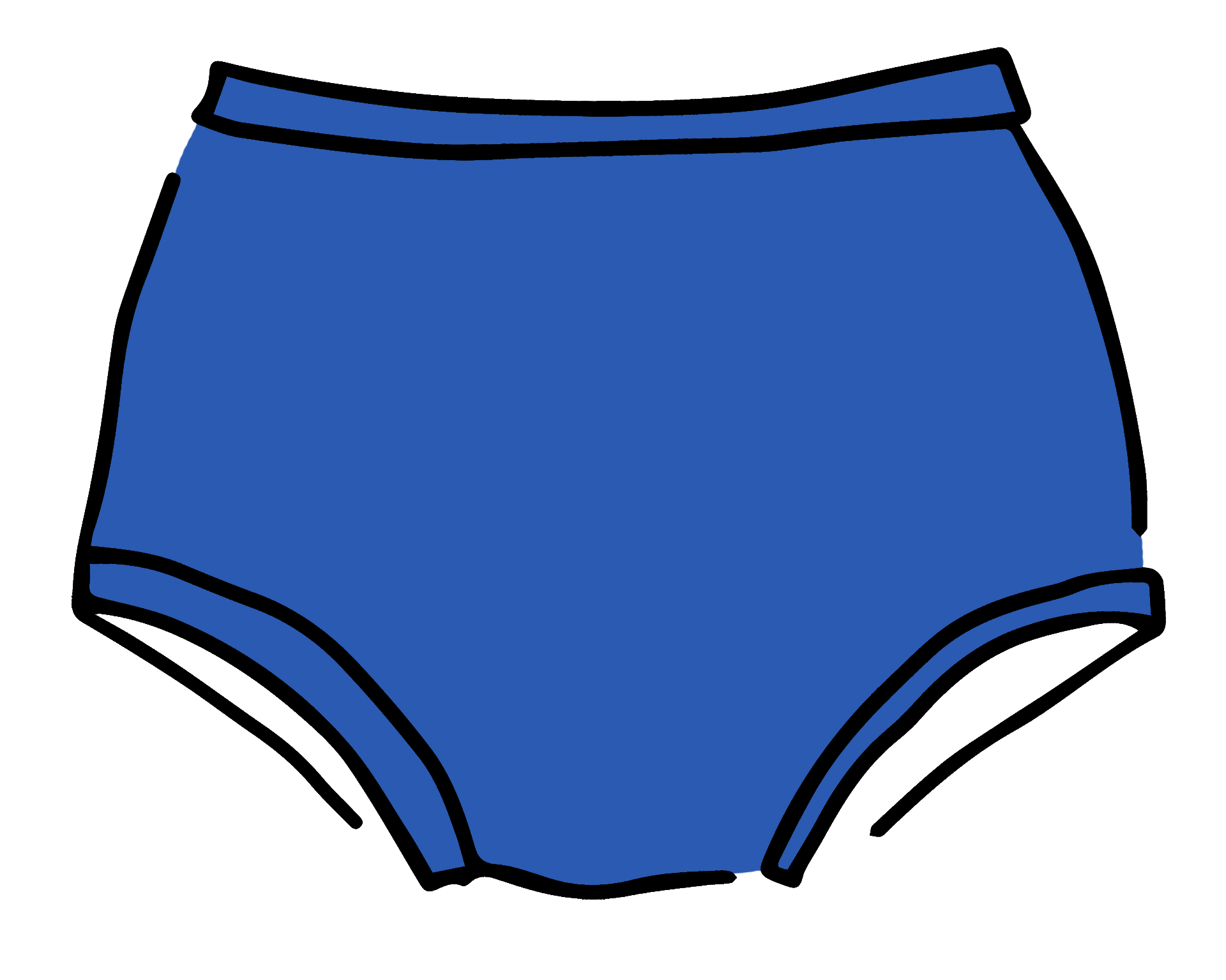Drawing of Thunderpants Original style underwear in Blueberry Blue.