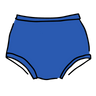 Drawing of Thunderpants Original style underwear in Blueberry Blue.