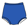 Drawing of Thunderpants Sky Rise style underwear in Blueberry Blue.