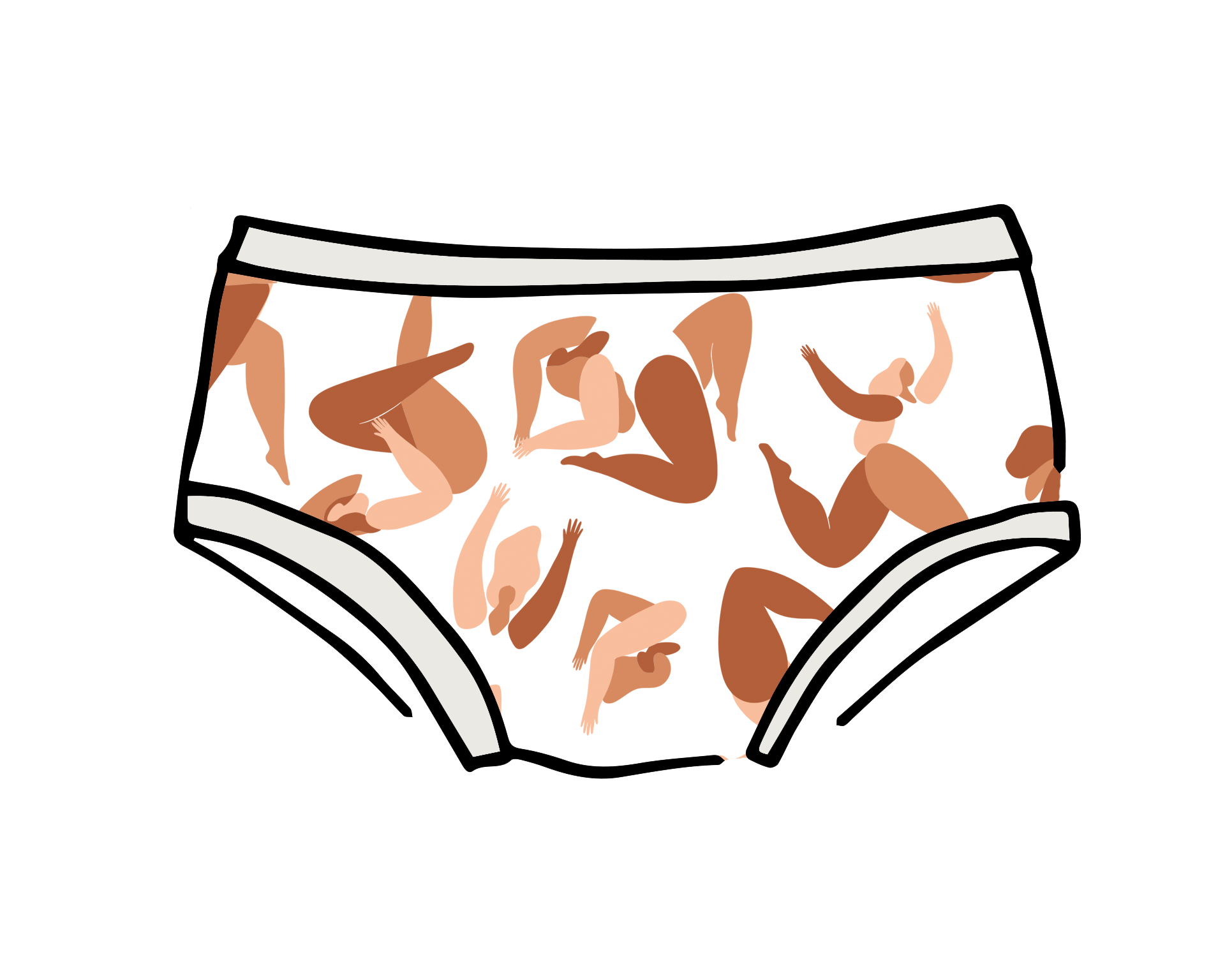 Drawing of Thunderpants Kid's underwear in Bodies in Motion print.