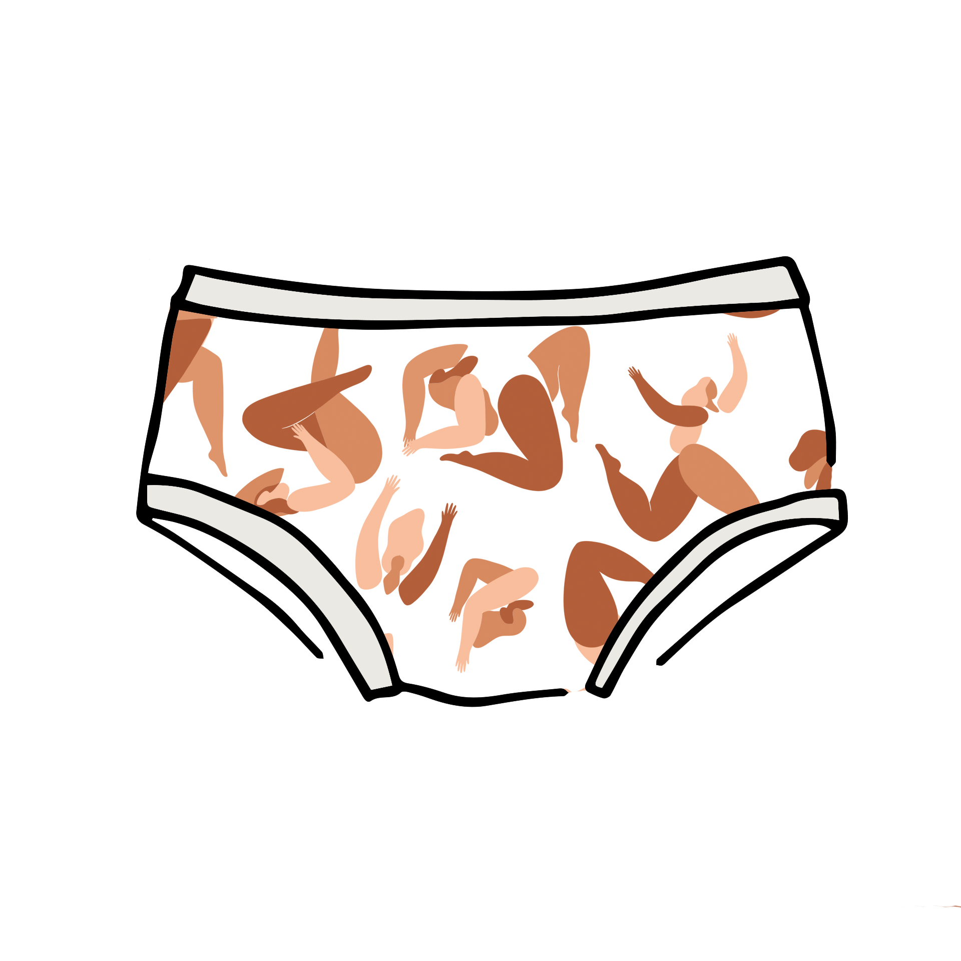 Drawing of Thunderpants Kid's underwear in Bodies in Motion print.