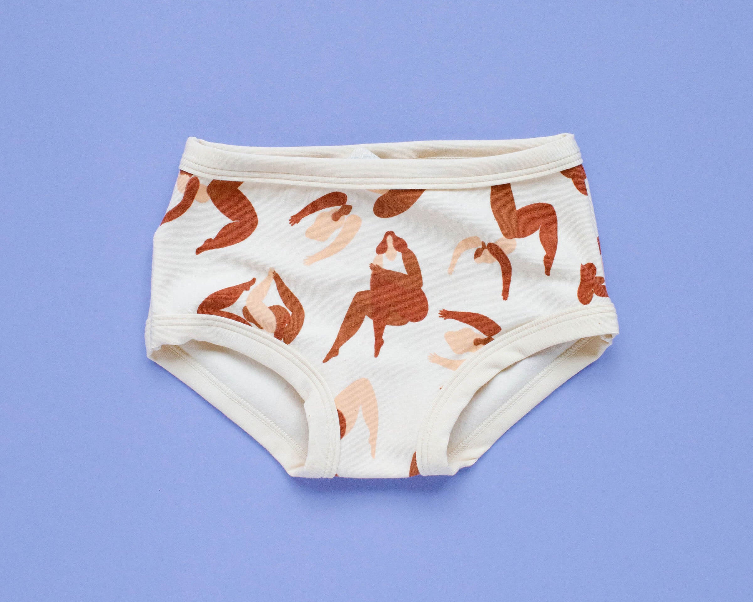 Flat lay of Thunderpants Kid's underwear in Bodies in Motion print.