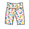 Drawing of Thunderpants Bike Shorts in Boot Scootin' print. 