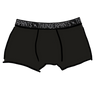 Drawing of Thunderpants Boxer Brief style in Plain Black.