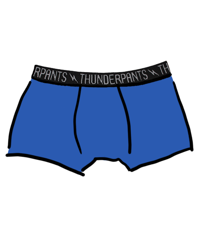 Drawing of Thunderpants Boxer Brief in Blueberry Blue