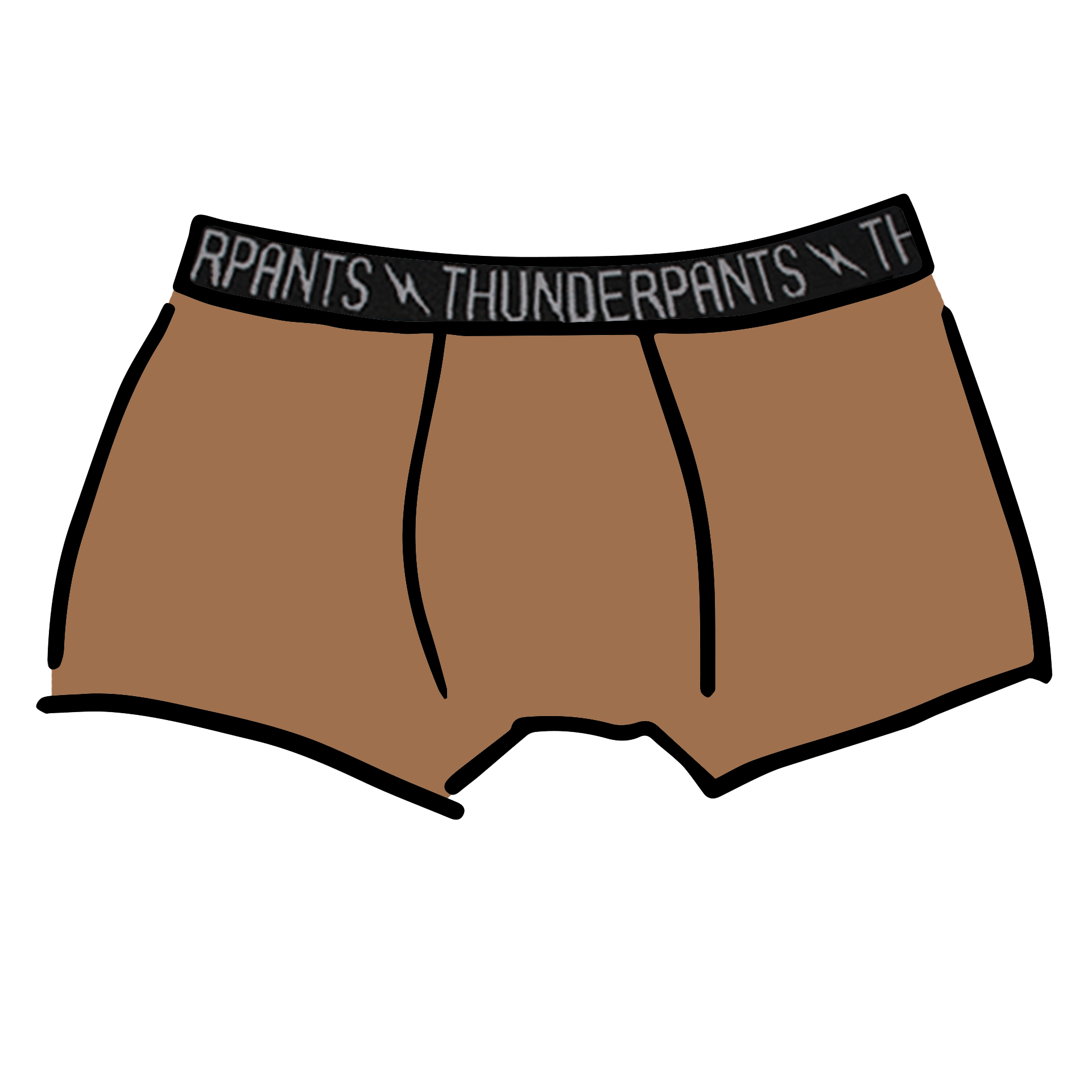 Drawing of Thunderpants Boxer Brief in Hazelnut color.