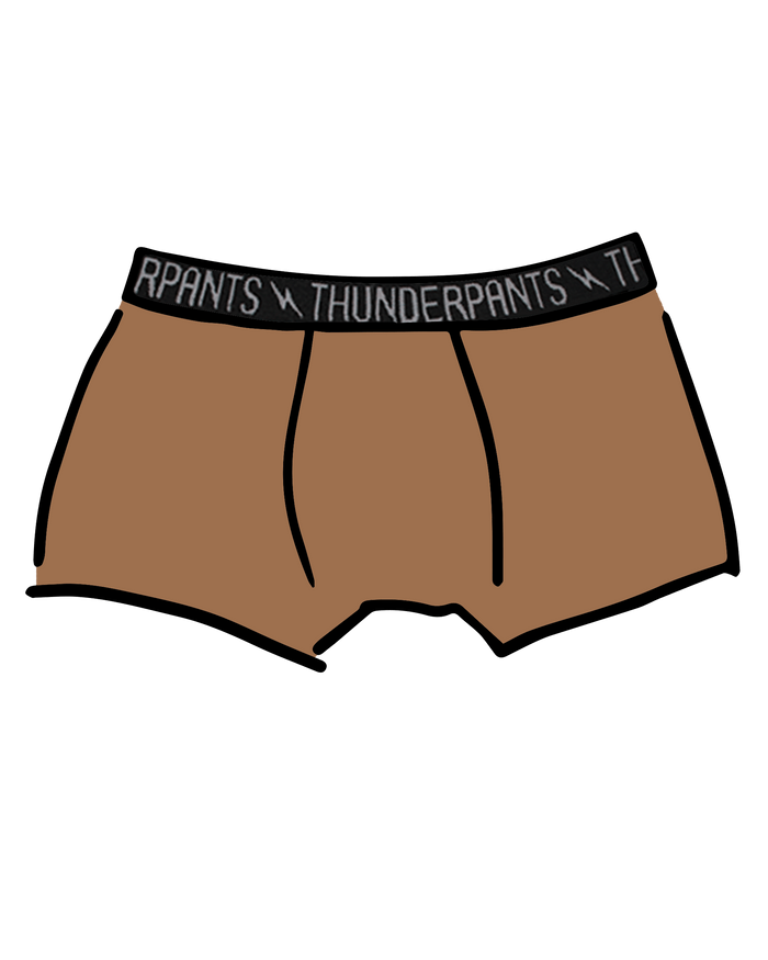 Drawing of Thunderpants Boxer Brief in Hazelnut color.