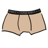 Drawing of Thunderpants Boxer Brief in Pine Nut - lighter tan color.