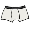 Drawing of Thunderpants organic cotton Boxer Brief style underwear in Plain Vanilla.
