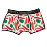 Drawing of Thunderpants Boxer Brief style underwear in Hot Pants print.