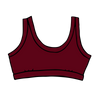 Drawing of Thunderpants Bralette in Cabern-YAY - a deep wine red color.