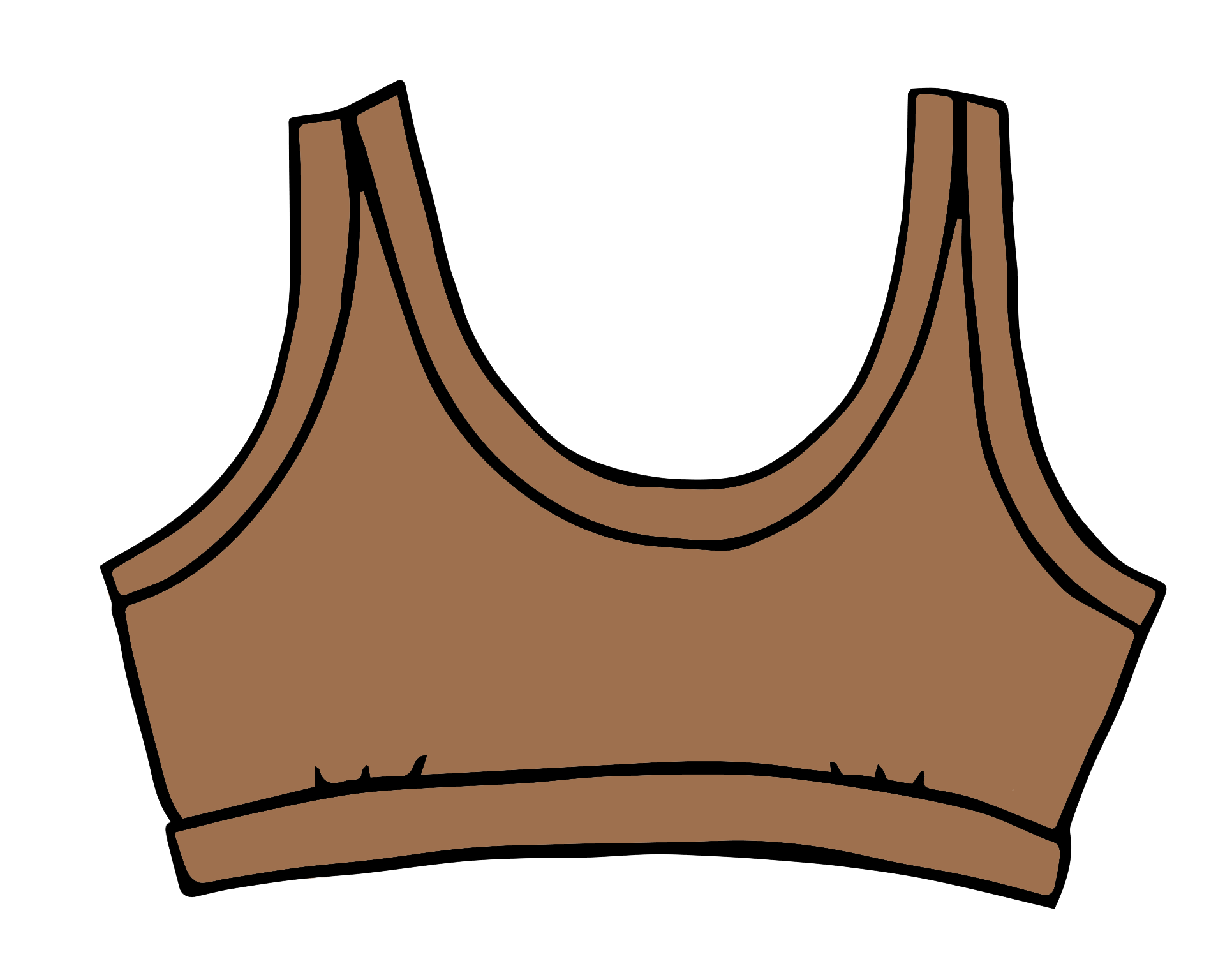 Drawing of Thunderpants Bralette in Hazelnut color.