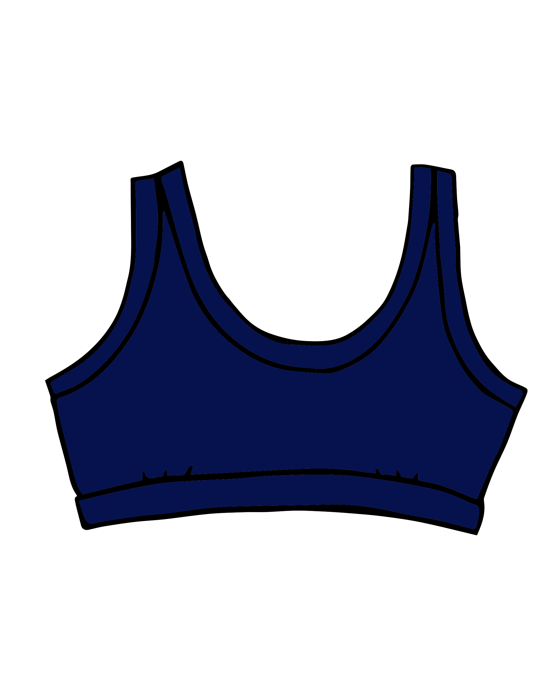 Drawing of Thunderpants Bralette in Indigo.