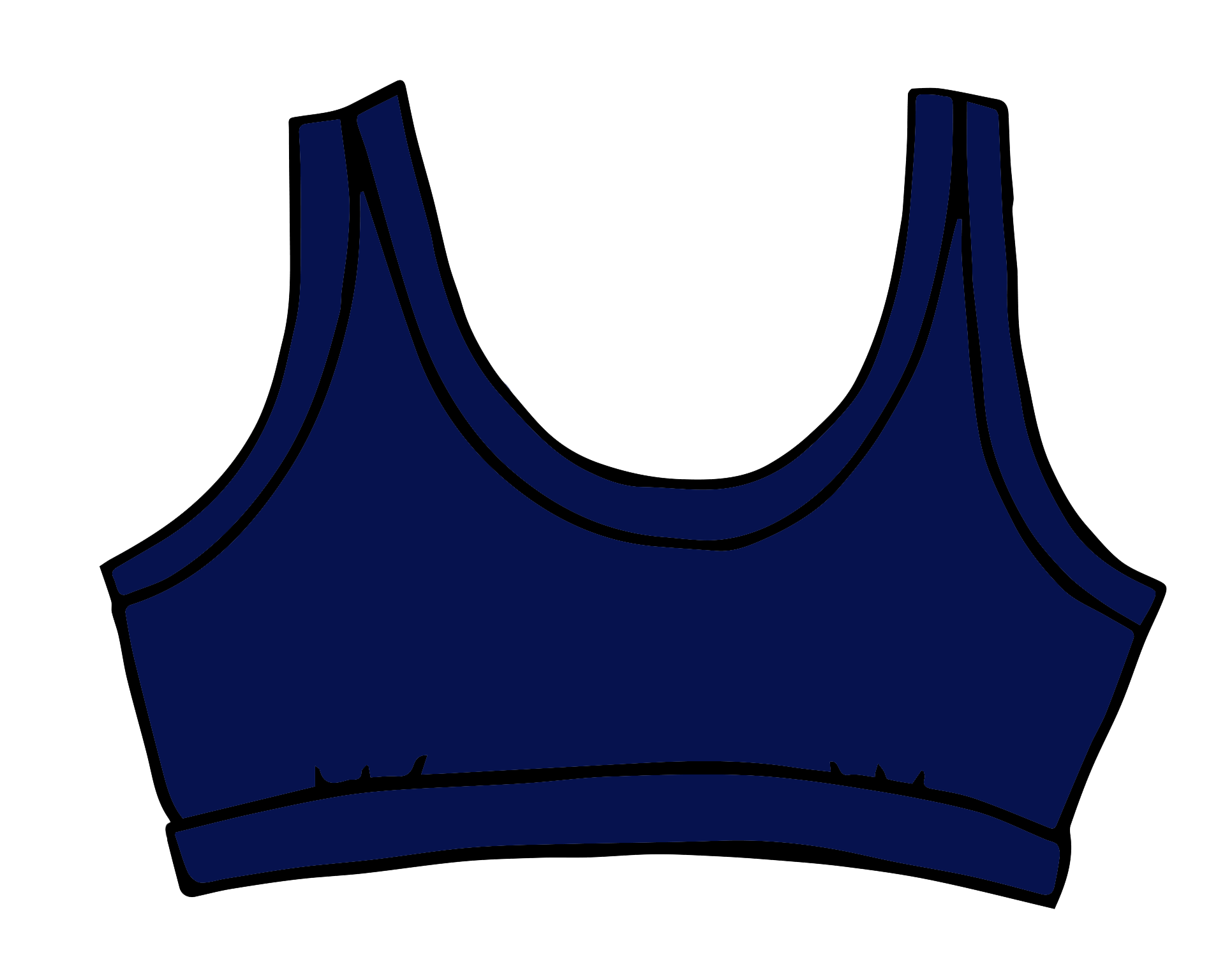 Drawing of Thunderpants Bralette in Indigo.