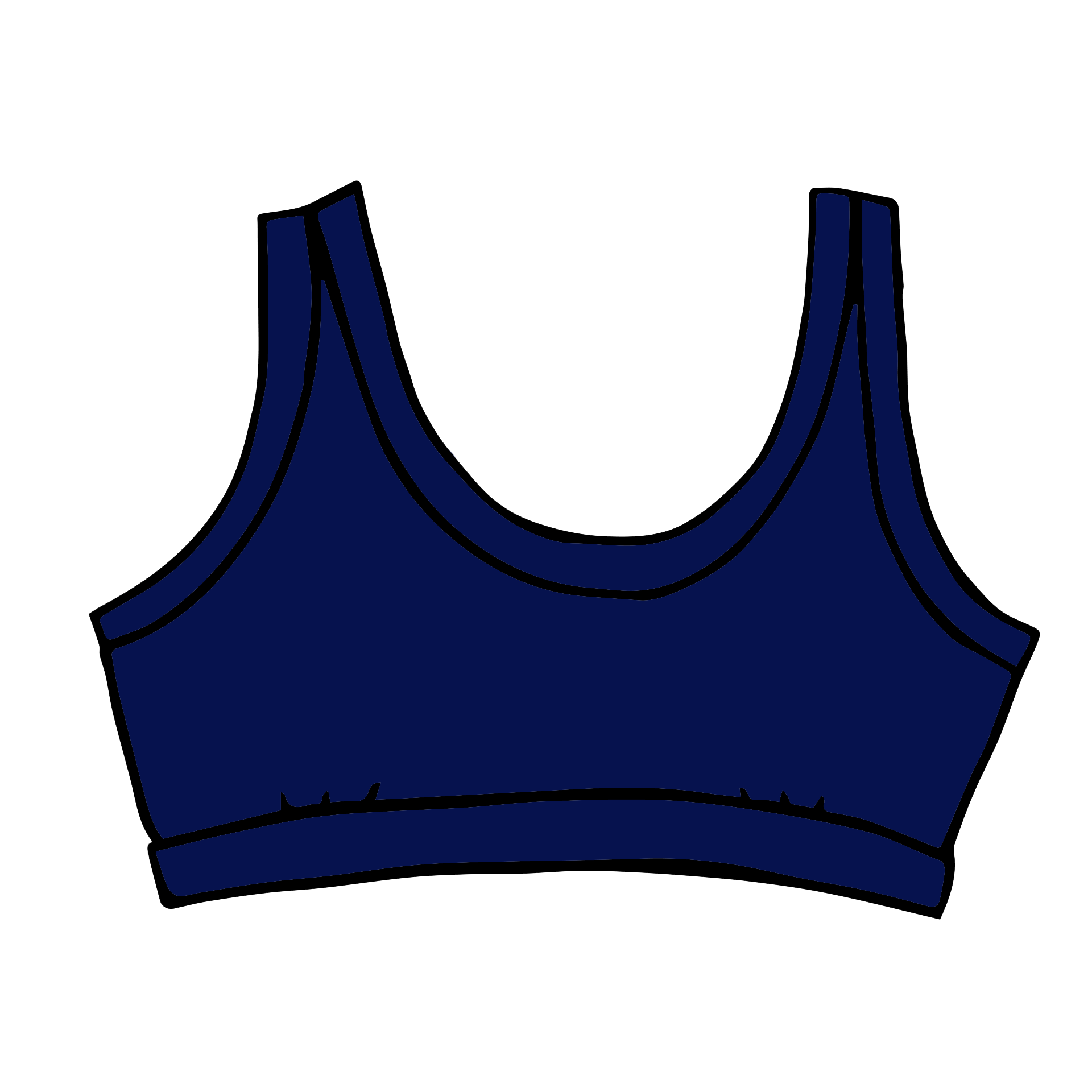 Drawing of Thunderpants Bralette in Indigo.