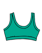 Drawing of Thunderpants Bralette in Peacock Green.