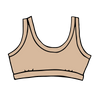 Drawing of Thunderpants Bralette in Pine Nut - lighter tan color.