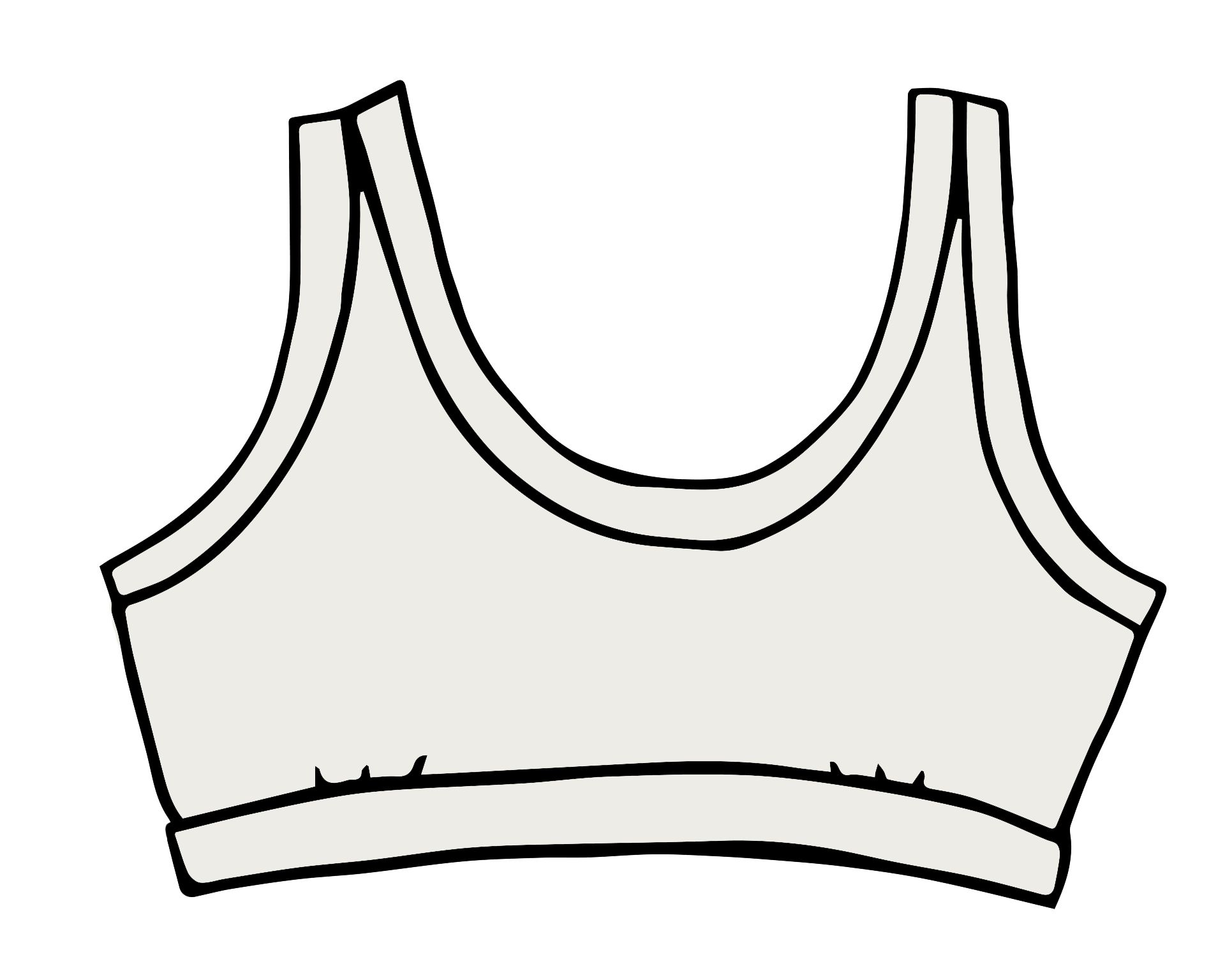 Drawing of Thunderpants Bralette in Plain Vanilla.