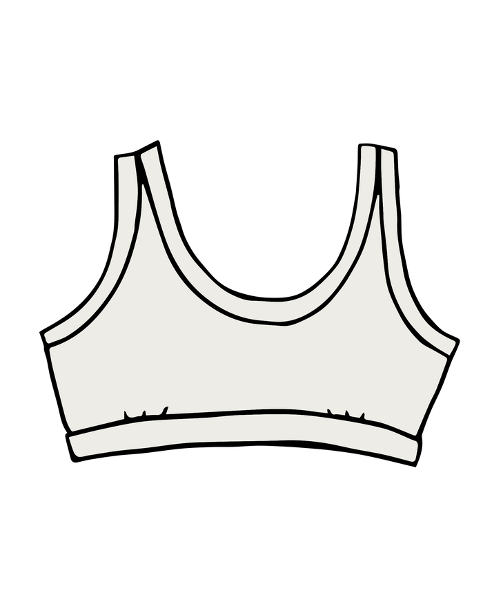 Drawing of Thunderpants Bralette in Plain Vanilla.