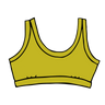 Drawing of Thunderpants Bralette in Star Fruit color - a chartreuse yellow.