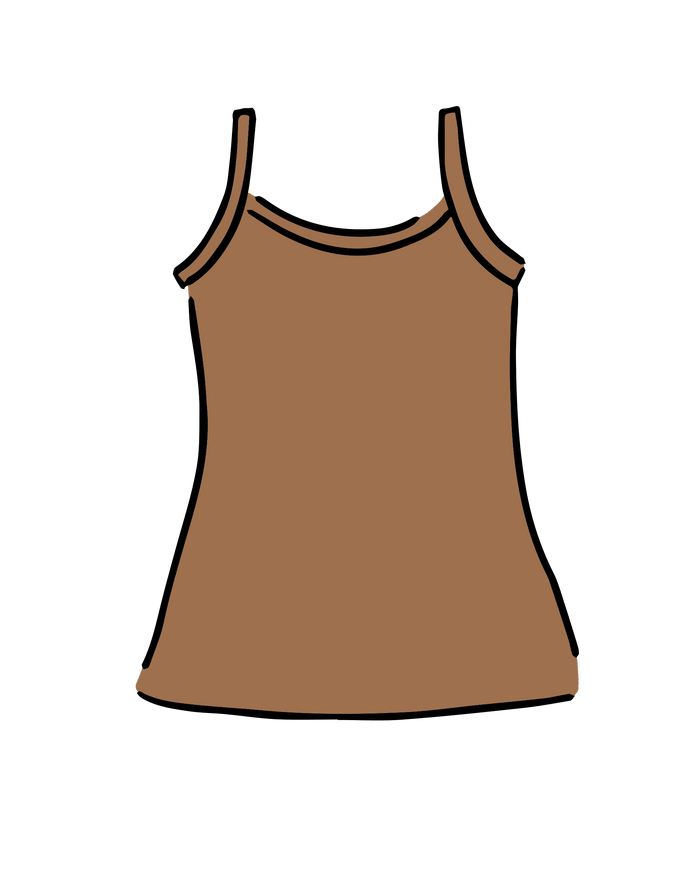 Drawing of Thunderpants Camisole in Hazelnut color.