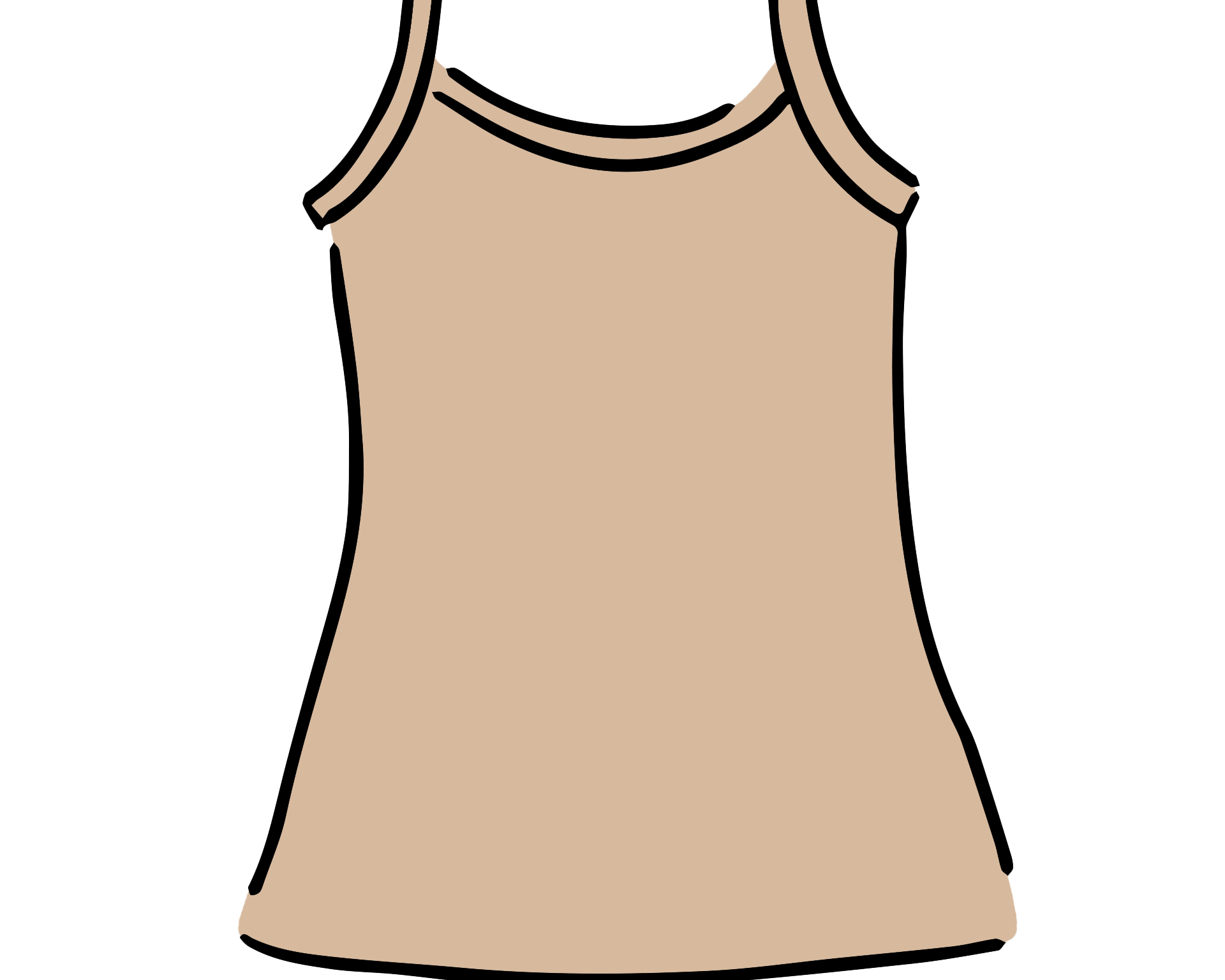 Drawing of Thunderpants Camisole in Pine Nut - lighter tan color.