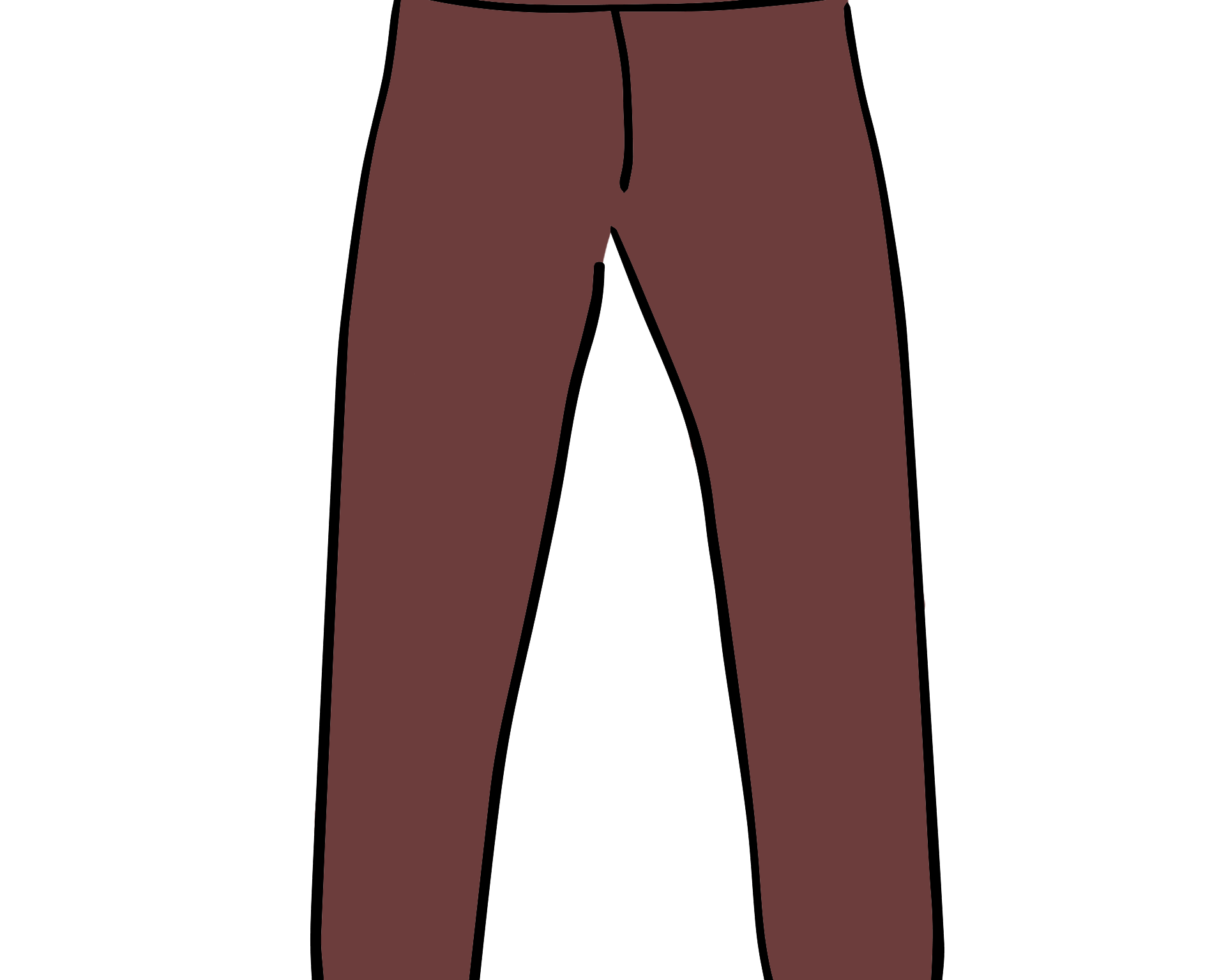 Drawing of Thunderpants Ankle Leggings in Chestnut - a dark brown color.