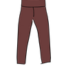 Drawing of Thunderpants Ankle Leggings in Chestnut - a dark brown color.