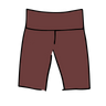 Drawing of Thunderpants Bike Shorts in Chestnut - a dark brown color.