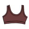 Drawing of Thunderpants Bralette in Chestnut - dark brown color.