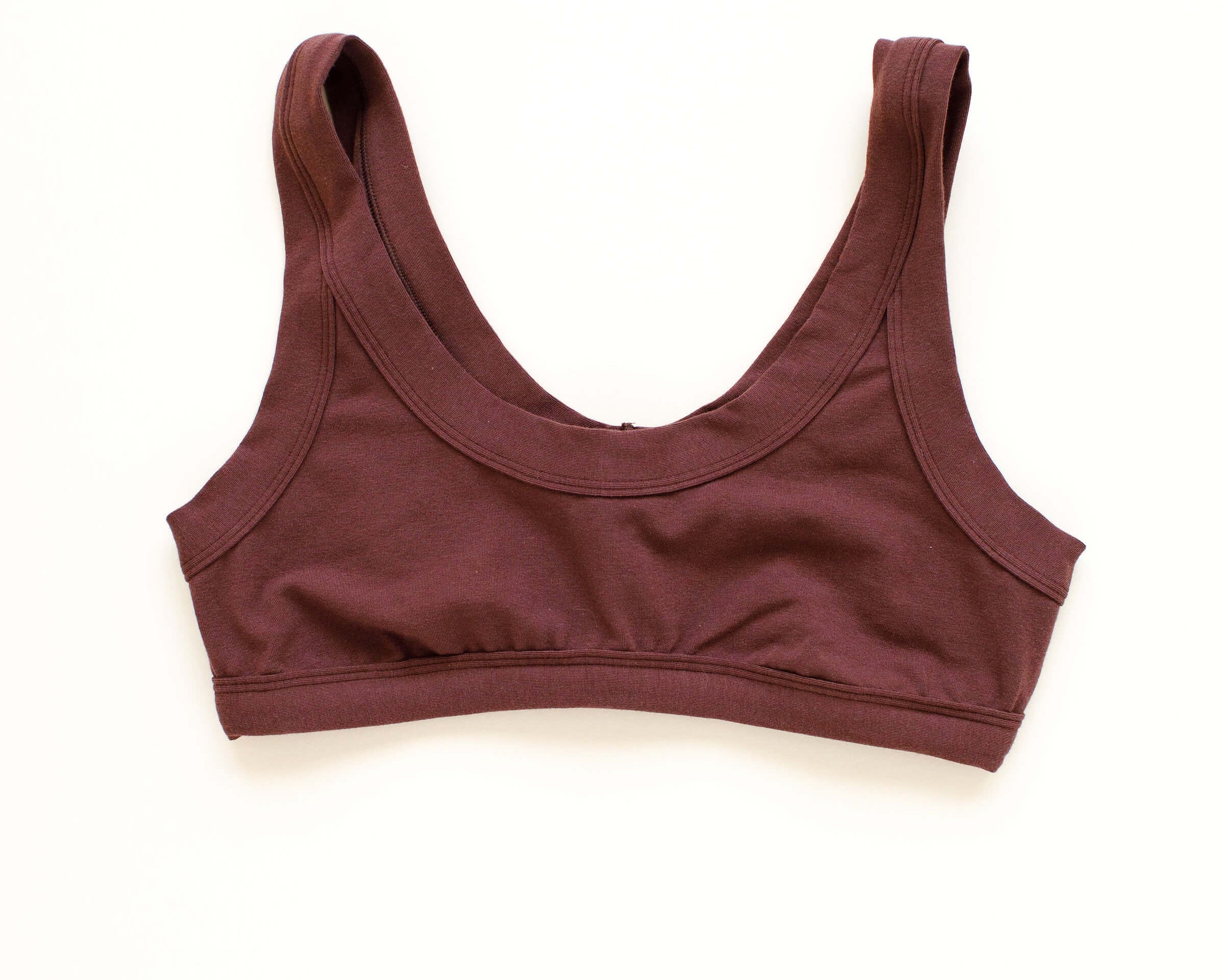 Flat lay of Thunderpants Bralette in Chestnut color.