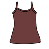 Drawing of a Thunderpants Camisole in Chestnut - a dark brown color.