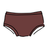 Drawing of Thunderpants Hipster style underwear in Chestnut - a dark brown color.