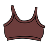 Drawing of Thunderpants Longline bra in Chestnut - a dark brown color.