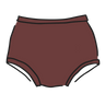 Drawing of Thunderpants Original style underwear in Chestnut - a dark brown color.