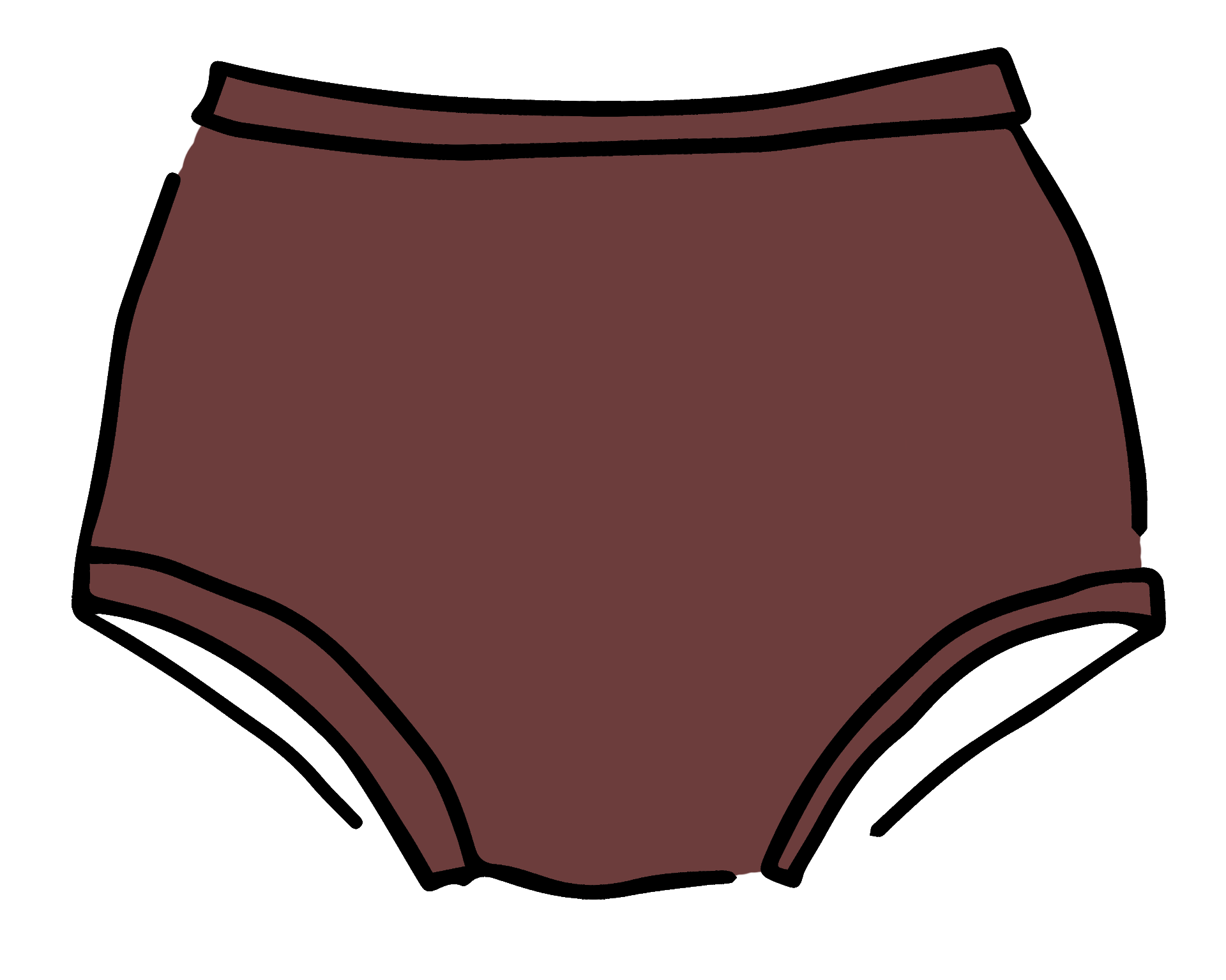 Drawing of Thunderpants Original style underwear in Chestnut.