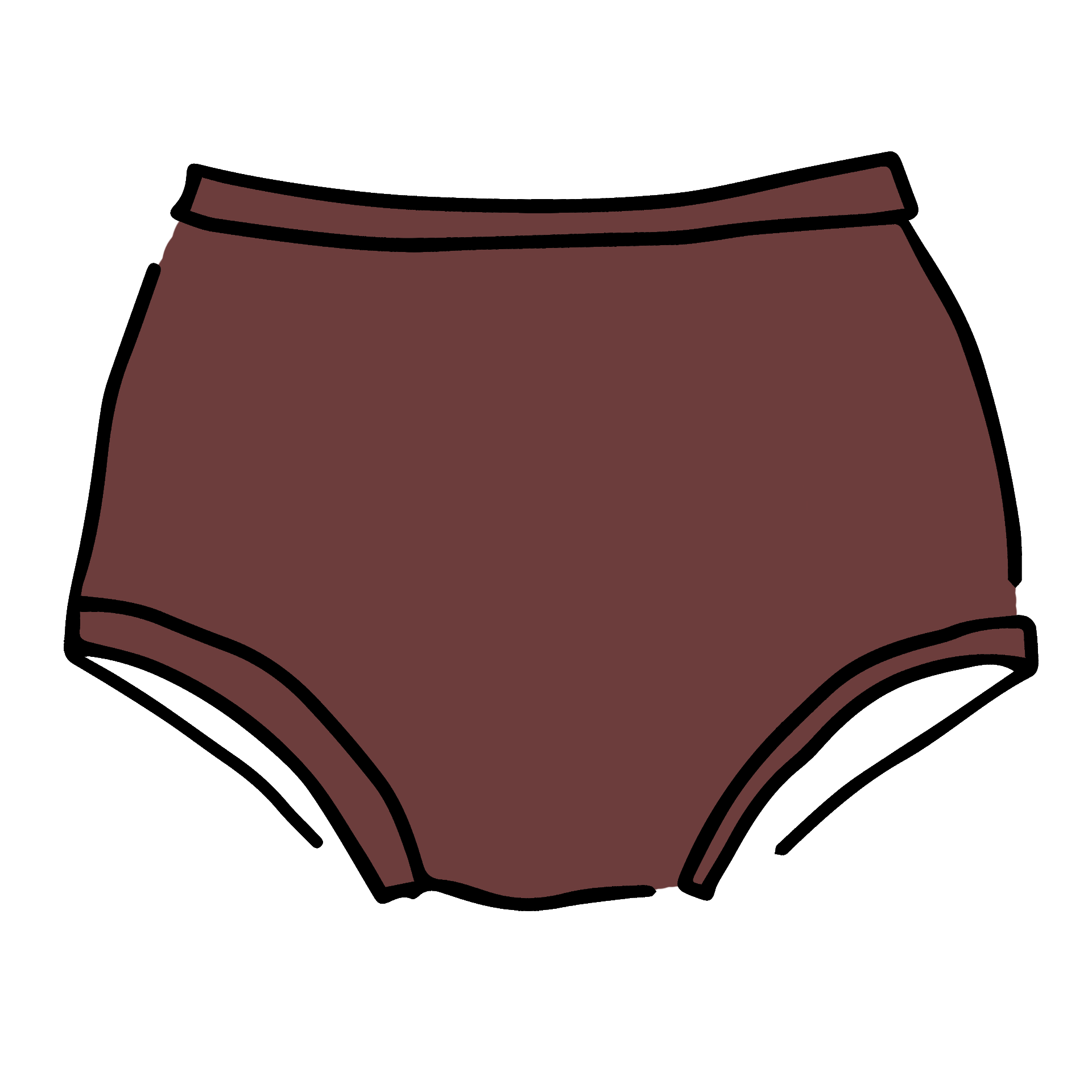 Drawing of Thunderpants Original style underwear in Chestnut.