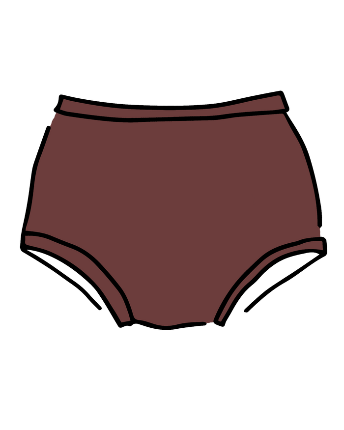 Drawing of Thunderpants Original style underwear in Chestnut.